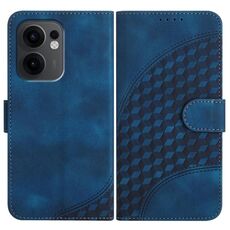 Per OPPO Reno13 F 4G / 5G Custodia in pelle con stampa a testa di elefante e cordino (blu reale)