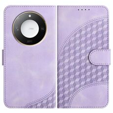 Per Honor X60 / X9c Custodia in pelle con stampa a testa di elefante e cordino (viola chiaro)