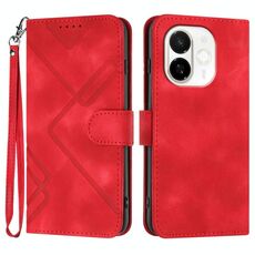 Per Tecno Spark 30C 5G / Pop 9 5G Custodia in pelle con motivo a linee (rosso)