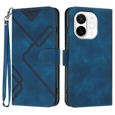 Per Tecno Spark 30C 5G / Pop 9 5G Custodia in pelle con motivo a linee (blu reale)
