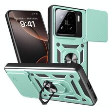Per Xiaomi 15 Custodia per fotocamera scorrevole TPU Hybrid PC Phone Case (verde menta)