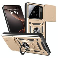 Per Xiaomi 15 Custodia per telefono con design scorrevole per fotocamera TPU Hybrid PC (oro)
