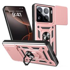 Per Xiaomi 15 Pro Custodia per fotocamera scorrevole in TPU ibrido per PC (oro rosa)