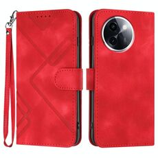 Per vivo Y200i Line Pattern Custodia in pelle per telefono (rosso)