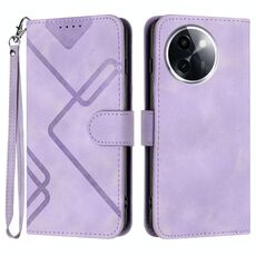 Per vivo Y200i Line Pattern Custodia in pelle per telefono (viola chiaro)