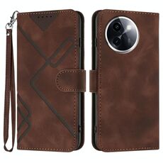 Per vivo Y200i Line Pattern Custodia in pelle per telefono (caffè)