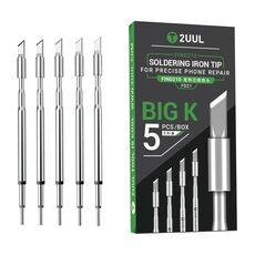 2uul 5 in 1 FD21 Big-K Punte per saldatore per la maggior parte delle stazioni di saldatura C210