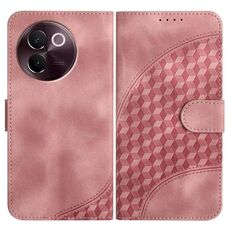 Per vivo V30e Custodia in pelle con testa di elefante in rilievo con cordino (rosa)