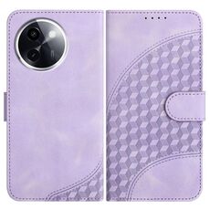 Per vivo Y200i Custodia in pelle con motivo a testa di elefante in rilievo e cordino (viola chiaro)