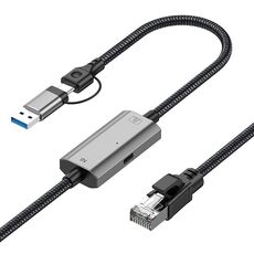 Cavo Ethernet RJ45 da 2 m a tipo C/USB 2 in 1 ad alta velocità per scheda di rete