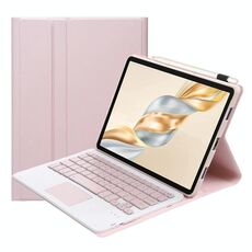 Per Honor Pad X9 Pro 11.5 AH28-A Custodia per tablet in pelle con tastiera Bluetooth staccabile ultrasottile con touchpad (rosa bianco)