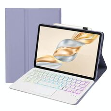 Per Honor Pad X9 Pro 11.5 AH28-AS Custodia per tablet in pelle con tastiera Bluetooth retroilluminata staccabile ultrasottile con touchpad (bianco lavanda)