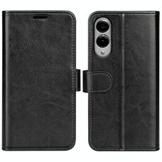 Per Samsung Galaxy S25 Edge 5G R64 Texture Custodia in pelle con flip orizzontale (nero)