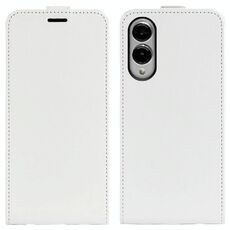 Per Samsung Galaxy S25 Edge 5G R64 Texture Custodia in pelle con flip verticale (bianco)