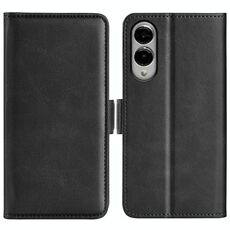 Per Samsung Galaxy S25 Edge 5G Custodia per telefono in pelle con fibbia magnetica orizzontale a doppio lato (nero)