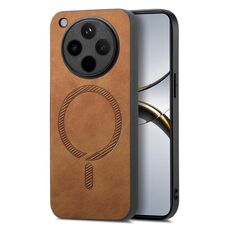 Per OPPO Find X8 Retro Magsafe Custodia per telefono con cover posteriore in PU magnetica (marrone)