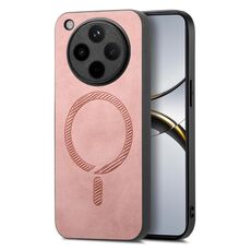 Per OPPO Find X8 Pro Retro Magsafe Custodia per telefono con cover posteriore in PU magnetica (rosa)