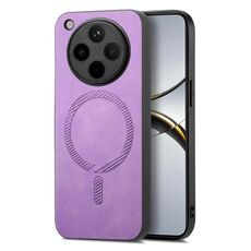 Per OPPO Find X8 Pro Retro Magsafe Custodia per telefono con cover posteriore in PU magnetica (viola)