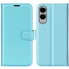 Per Samsung Galaxy S25 Edge 5G Custodia per telefono in pelle con texture Litchi orizzontale con supporto (blu)