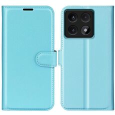 Custodia per telefono in pelle con texture Litchi per Xiaomi 14T Pro con supporto e flip orizzontale (blu)