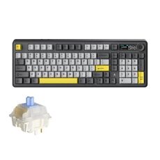 Ajazz AK980 2.4G/BT/Wired Tastiera meccanica tri-mode con schermo 98 tasti Tastiera da gioco wireless RGB, stile: regalo Axis V2 grigio