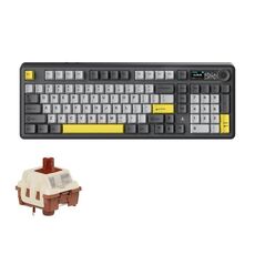 Tastiera meccanica Ajazz AK980 2.4G/BT/cablata Tri-mode con schermo 98 tasti Tastiera da gioco wireless RGB, stile: Maillard Axis Gray