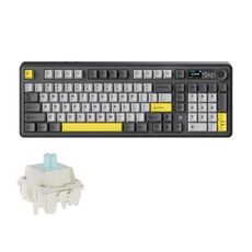 Tastiera meccanica Ajazz AK980 2.4G/BT/cablata Tri-mode con schermo 98 tasti Tastiera da gioco wireless RGB, stile: Green Cloud Axis Gray