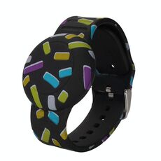 Per AirTag Locator Kids Cinturino impermeabile per orologio Dispositivo anti-smarrimento Custodia protettiva stampata in silicone, Stile: arcobaleno su nero