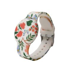 Per AirTag Locator Kids Cinturino impermeabile per orologio Dispositivo anti-smarrimento Custodia protettiva stampata in silicone, Stile: Fiore