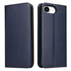Per iPhone 16e Fierre Shann PU Custodia per telefono in vera pelle (blu)
