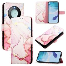 Per Honor X9c Smart 5G PT003 Custodia in pelle con motivo in marmo (oro rosa)