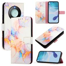 Per Honor X9c Smart 5G PT003 Custodia in pelle con motivo marmo (marmo bianco)