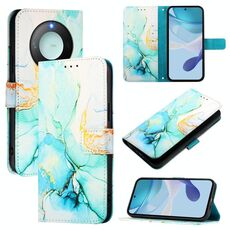 Per Honor X9c Smart 5G PT003 Custodia in pelle con motivo in marmo (verde)