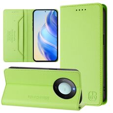 Per Honor X60 / X9c Smart RC01 Custodia per telefono in pelle RFID con ventosa magnetica a doppia piega (verde erba)