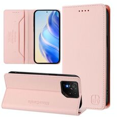 Per ASUS ROG Phone 9 / 9 Pro RC01 Custodia per telefono in pelle RFID con ventosa magnetica a doppia piega (rosa)