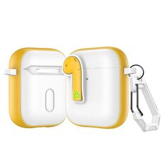 Per AirPods 2 Custodia protettiva per auricolari con blocco colorato (giallo)