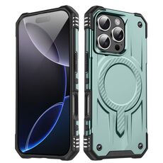 Per iPhone 16 Pro Max Straship MagSafe TPU Hybrid PC Phone Case (verde notte)