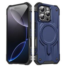 Per iPhone 16 Pro Max Straship MagSafe TPU Hybrid PC Phone Case (Blu)