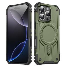 Per iPhone 16 Pro Straship MagSafe TPU Hybrid PC Phone Case (verde militare)