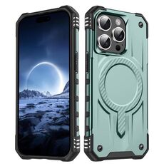 Per iPhone 15 Pro Max Straship MagSafe TPU Hybrid PC Phone Case (verde notte)