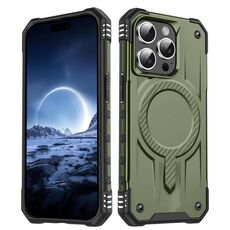 Per iPhone 15 Pro Max Straship MagSafe TPU Hybrid PC Phone Case (verde militare)