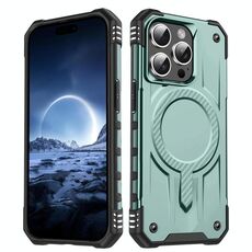 Per iPhone 15 Pro Straship MagSafe TPU Hybrid PC Phone Case (verde notte)