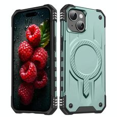 Per iPhone 15 Straship MagSafe TPU Hybrid PC Phone Case (verde notte)