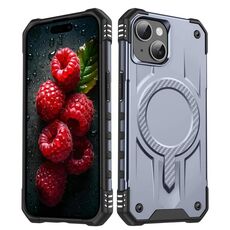 Per iPhone 15 Straship MagSafe TPU Hybrid PC Phone Case (grigio)