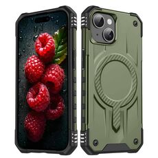Per iPhone 14/13 Straship MagSafe TPU Hybrid PC Phone Case (verde militare)
