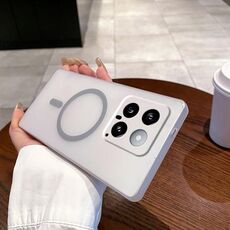 Per Xiaomi 14 Fine Hole Ice Fog MagSafe PC Phone Case (grigio titanio)