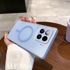 Per Xiaomi 15 Fine Hole Ice Fog MagSafe PC Phone Case (blu trasparente)