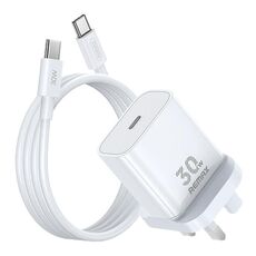 Caricabatterie GaN REMAX RP-U71 30W Type-C compatibile con tutti i dispositivi con cavo dati, spina: spina UK (bianco)