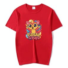 Maglietta a maniche corte in modal con scollo rotondo stampato con elfo rosso, stampa su richiesta, taglia: XL (rosso)