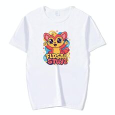 Maglietta a maniche corte in modal con scollo rotondo stampato con elfo rosso, stampa su richiesta, taglia: XXXL (bianco)
